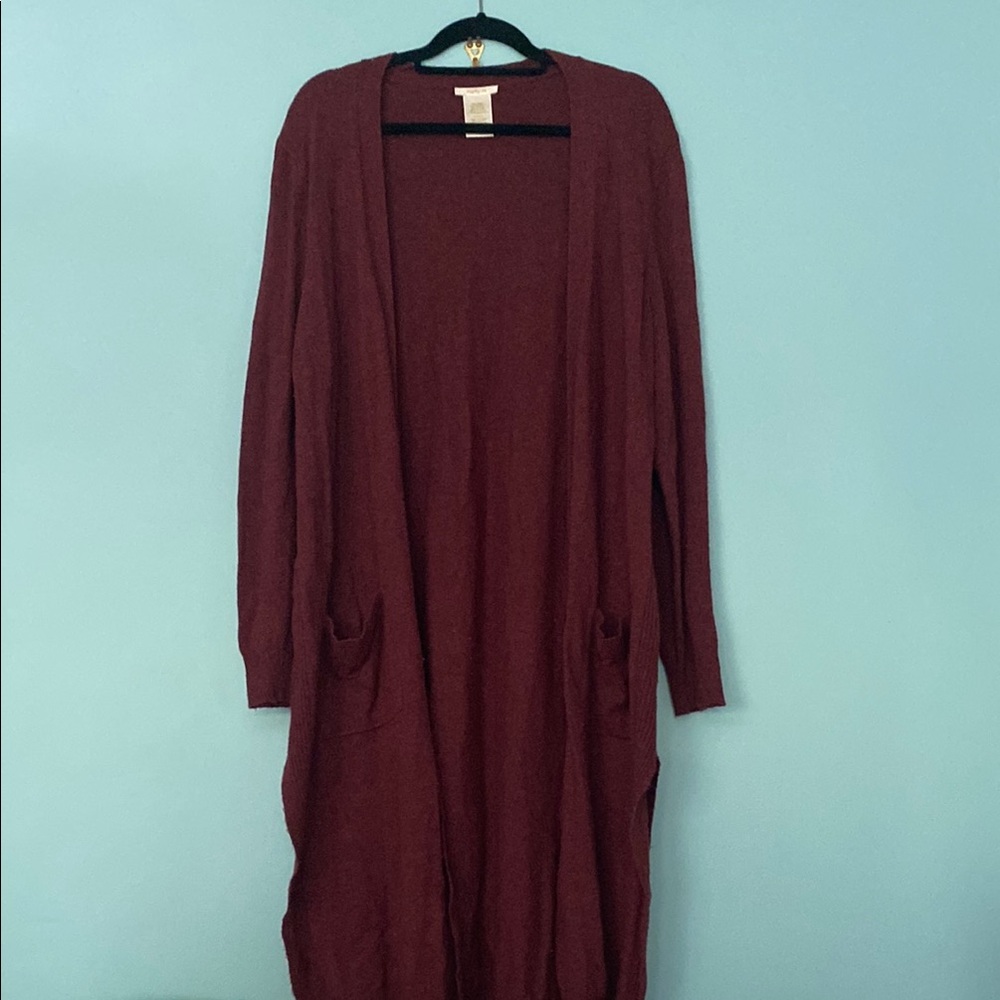 Matty M Red Cardigan Sweater Long Sleeve Knit